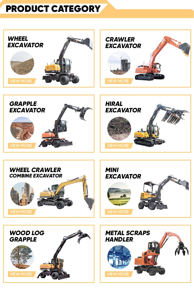 New Excavator Machine Rotary Bagger Miniexcavator Rubber Tracks Digger Gravel Excavators