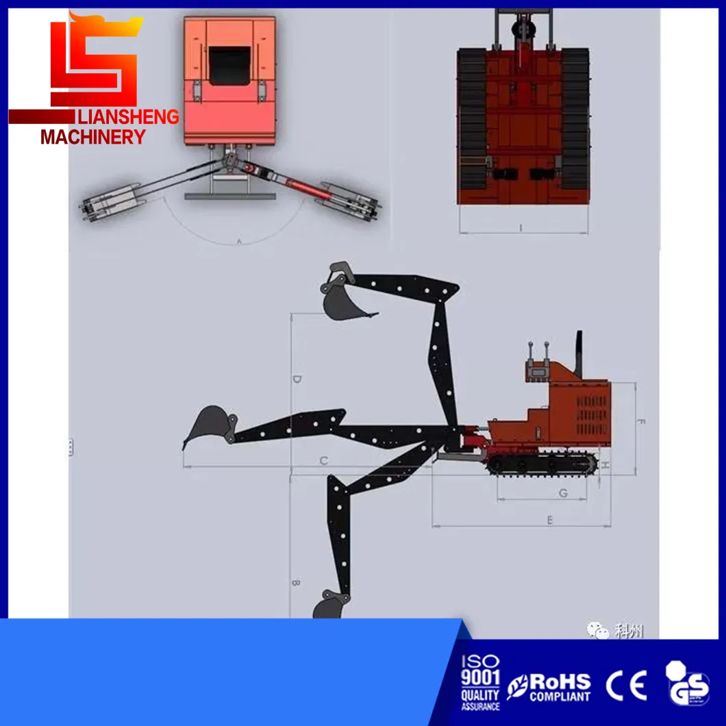 140 Degree Rotary Crawler Mini Excavator, Manufacturer Direct Sale Quality and Low Price
