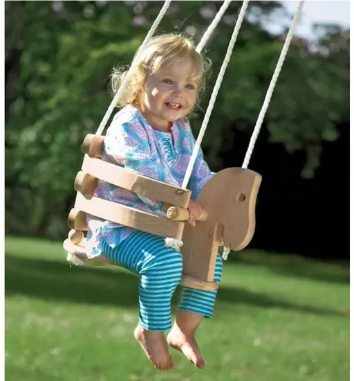 Kingslings Outdoor Wooden Horse Swing for Children 