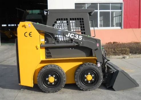 China Top Mini Hydraulic Track /Wheeled 100HP Jc100 Wheel Skid Steer Loader with Joystick Control Luxrious Cab for Sale 