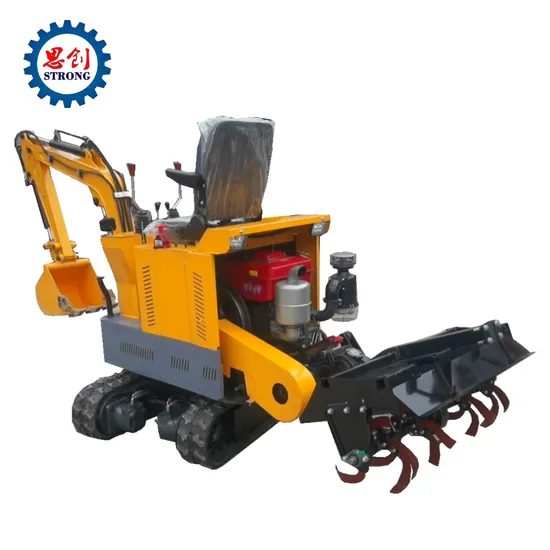 Multifunctional Mini Excavator with Rotary Tiller for Sale 